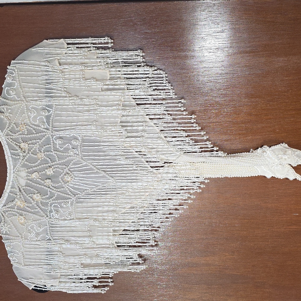 David Howard Silk Beaded Fringe Shawl - Picture 7 of 7